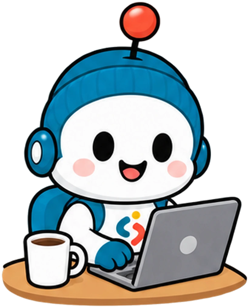 PCで作業するセラとも君